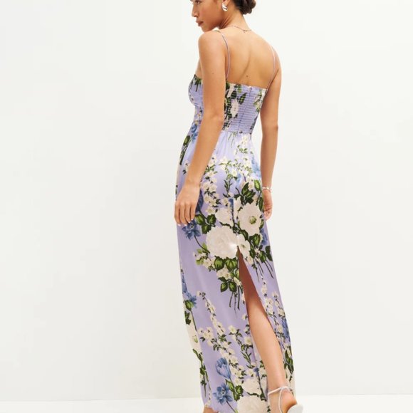 Reformation - NWT Frankie Silk Dress (Color: Garden Soiree, Size: 8) Retail $298 - Picture 4 of 4
